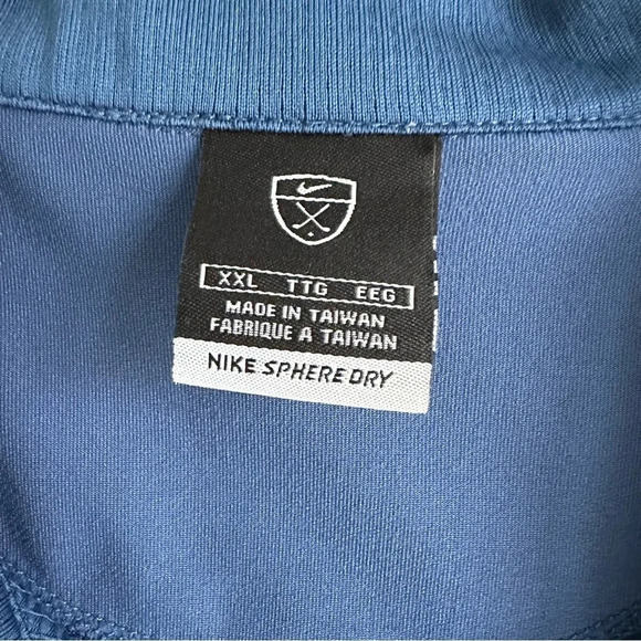 Mens Nike Golf Polo Shirt Sphere Dry Size XXL Short Sleeve Blue - Picture 6 of 9
